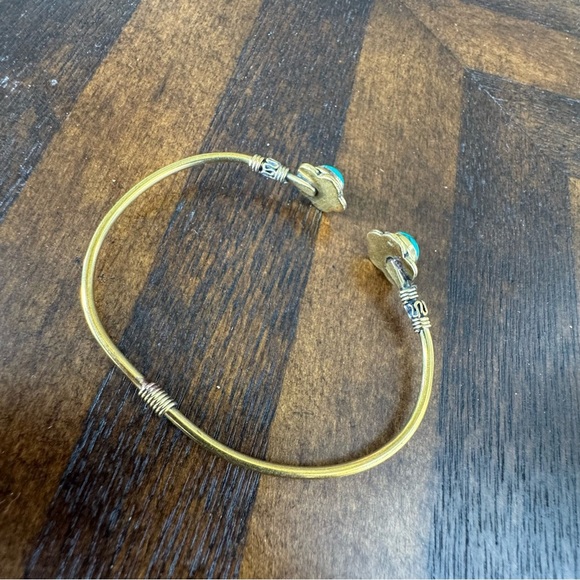 NWOT! Made in France! Turquoise and Gold Bracelet - Picture 3 of 5